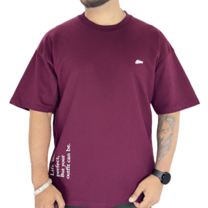 Down Shoulder Wine T-Shirt