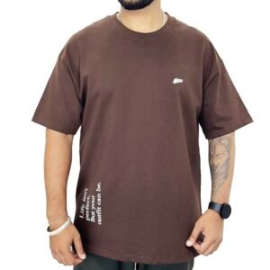 Drop-Shoulder Coffee Brown T-Shirt